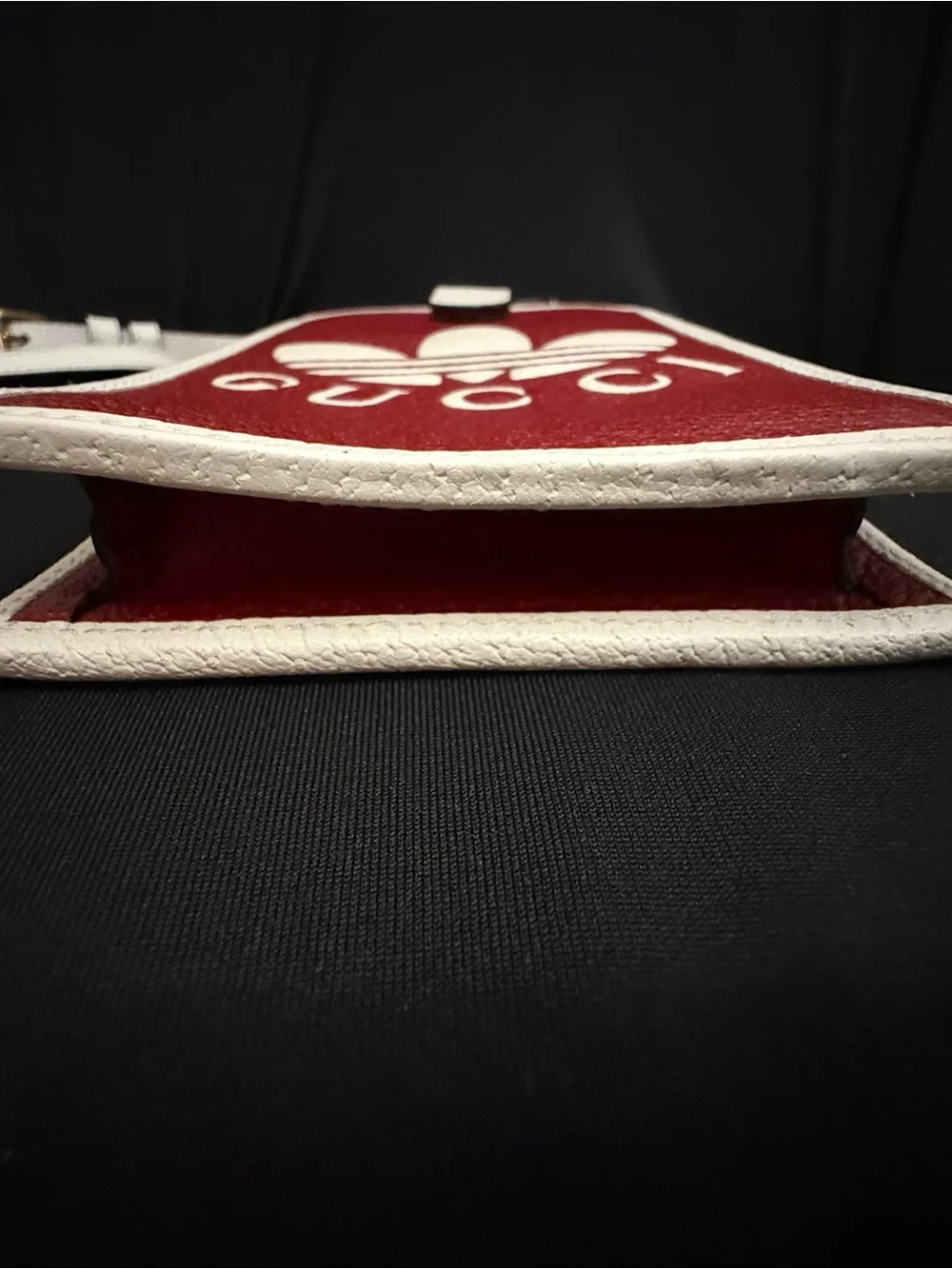Authentic Gucci Adidas Red & White Logo Crossbody Phone Trefoil Red & Purse - Picture 12 of 14